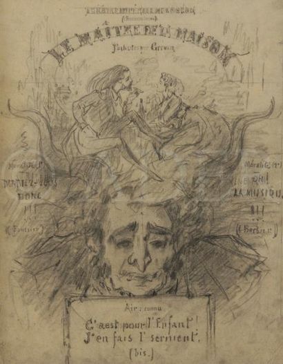 null Alfred GRÉVIN (1827-1892)
Projets d’affiche de théâtre : Le Maître de la maison...