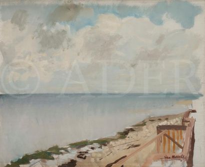null Willem VAN HASSELT (1882-1963)
Balcon sur la bassin d’Arcachon
Huile sur toile.
Signée...