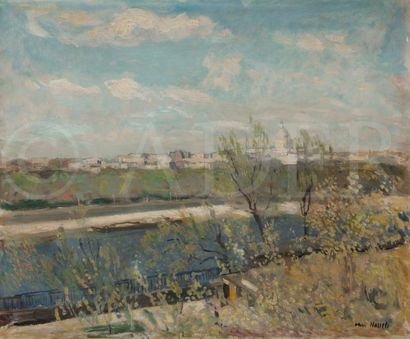 null Willem VAN HASSELT (1882-1963)
La Seine à Paris
Huile sur toile.
Signée en bas...