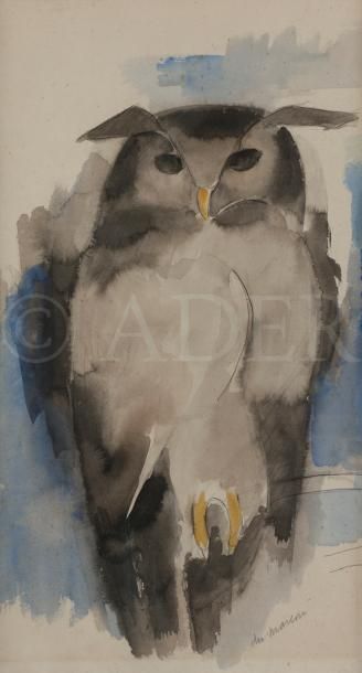 null Jean DU MARBORÉ (1896-1933)
Hibou
Aquarelle.
Signée en bas à droite.
50 x 26...