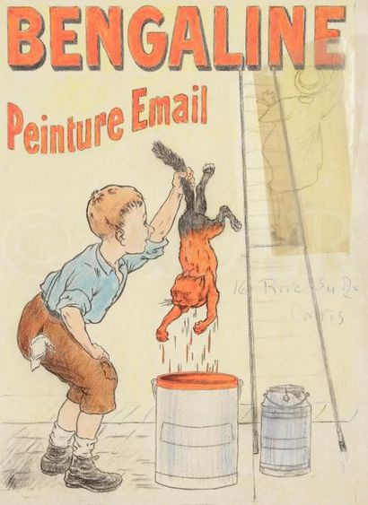 null Eugène OGE (1861-1936)
Bengaline / Peinture Email. Projet d’affiche, vers 1903
Dessin...