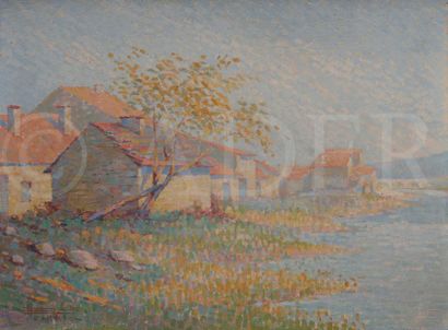 null Louis PIGNIOLLET (1869-1946)
Bord de Seine, 1919
Huile sur toile.
Signée et...