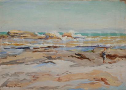 null Louis RIOU (1893-1958)
Pêcheur à pied en bord de mer
Huile sur toile.
Signée...