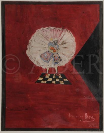 null Francis ROSE (1909-1979)
Étude de costume, 1952
Gouache.
Signée et datée en...