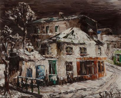 null Léon SCHWARS-ABRYS (1905-1990)
Les Faubourgs sous la neige
Huile sur isorel.
Signée...