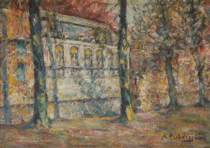 null Charles VERBRUGGHE (1877-1974)
Château
Huile sur panneau.
Signée en bas à droite.
24...