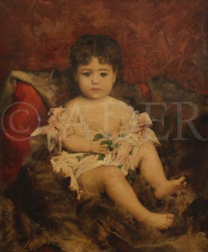 null Léon François COMMÈRE (1850-1916)
Jeune enfant assis
Huile sur toile.
Signée...