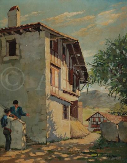 null Dante ANTONINI (1914-1985)
Maison basque
Huile sur toile.
Signée en bas à droite.
55...
