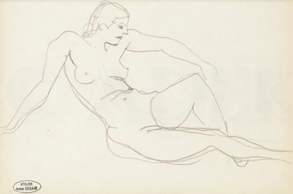 null André DERAIN (1880-1954)
Femme nue assise
Dessin à la mine de plomb.
Porte le...