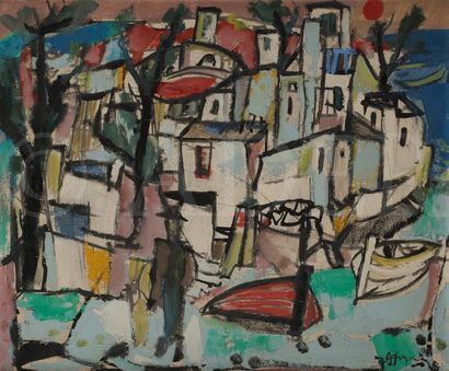 null Jean-Claude DRAGOMIR (1931-1965)
Au Port
Huile sur toile.
Signée en bas à droite.
46...