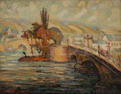 null Pierre DUMONT (1884-1936)
Rouen, le Pont Corneille
Huile sur toile.
Signée en...