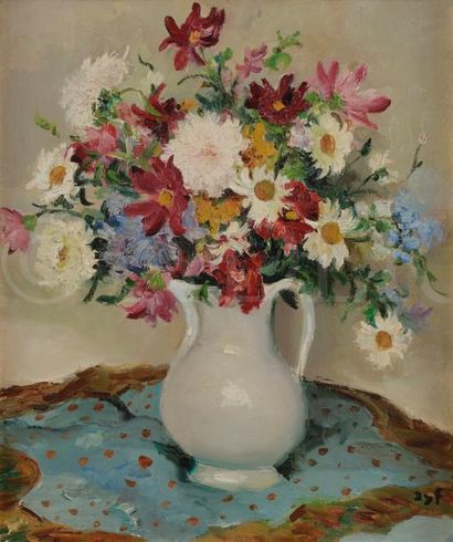 null Marcel Dreyfus DYF (1899-1985)
Pichet de fleurs
Huile sur toile.
Signée en bas...