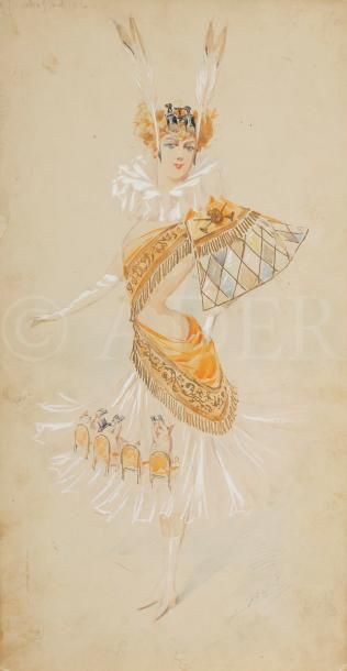 null EDEL (XIX - XXe)
Le Théâtre moderne, 1907
Aquarelle et gouache sur carton.
Signée...