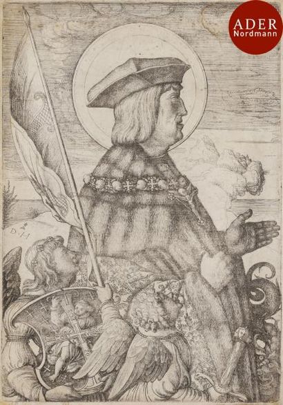 null Daniel Hopfer (c. 1470-1536)
 L’Empereur Maximilien Ier, en demi-corps, accompagné...