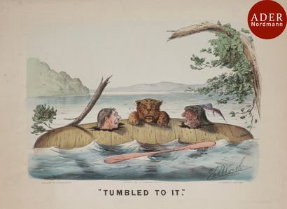 null Currier and Ives 
 Tumbled to It. (Caricature sur les Indiens d’Amérique). 1881....