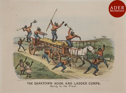 null Currier and Ives 
 The Darktown Hook and Ladder Corps. 1884. Lithographie par...