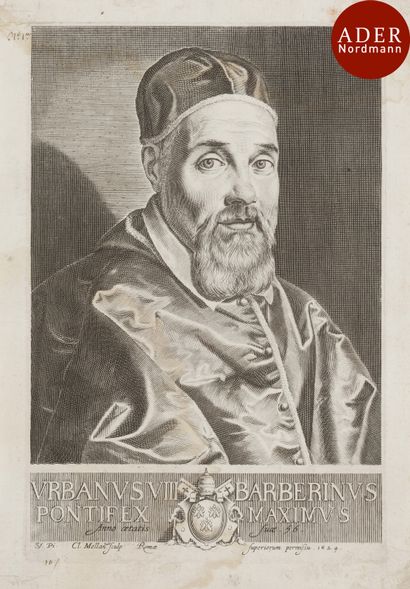 null Claude Mellan (1598-1688) 
 Urbain VIII. 1624. Burin d’après S. Vouet. 175 x...