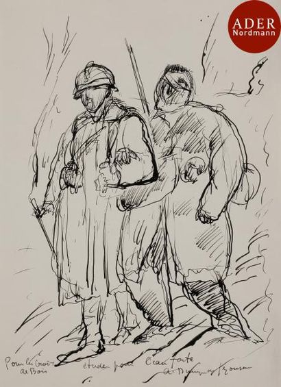 null André Dunoyer de Segonzac (1884-1974)
 Deux soldats. Étude pour R. Dorgelès,...