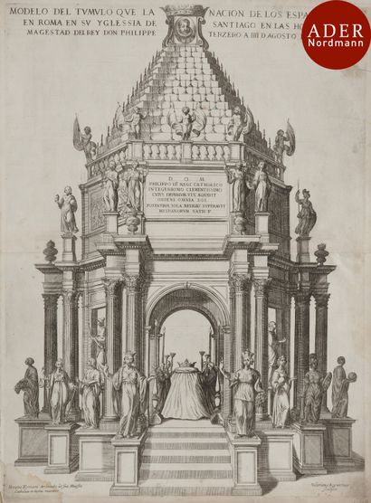 null Divers 
 Un lot de frontispices ornés et sujets d’architecture, XVIe-XVIIe s.,...