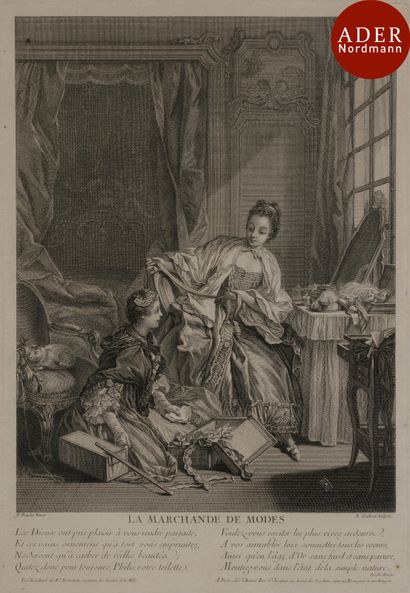 null François Boucher (1703-1770) (d’après)
 La Marchande de modes. 1755. Gravé par...