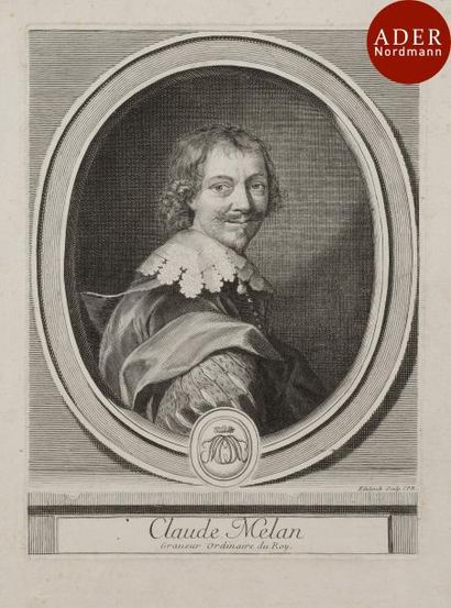 null Gérard Edelinck (1640-1707)
 Claude Mellan. Burin. 181 x 247. Robert-Dumesnil...