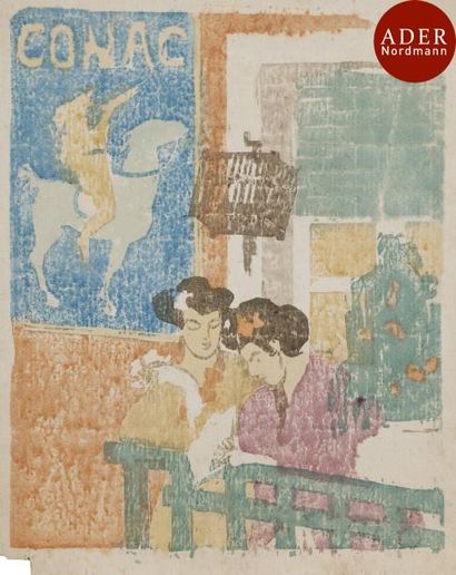 null Ethel Mars (américaine, 1876-1959)
 Deux Espagnoles devant une affiche Cognac....