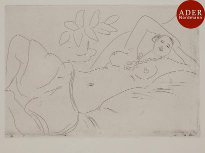 null Henri Matisse (1869-1954)
 Odalisque couchée. 1923. Eau-forte. 299 x 199. Duthuit-Garnaud...