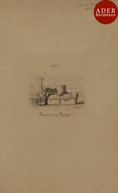 null Auguste Moreau (XIXe s.)
 Souvenirs de Voyage. 1847. Eau-forte. Réunion de 4...