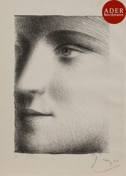 null Pablo Picasso (1881-1973)
 Visage (Marie-Thérèse). 1928. Lithographie. 140 x...