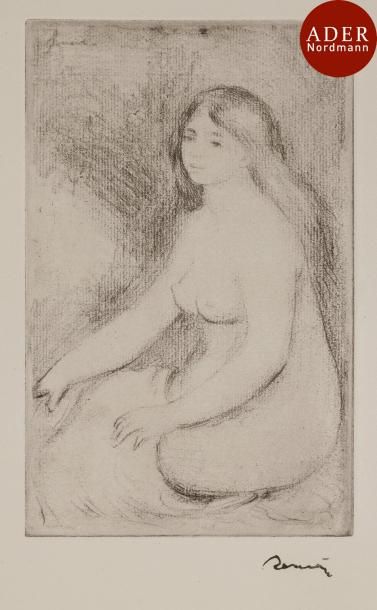 null Pierre-Auguste Renoir (1841-1917)
 Baigneuse assise. Vers 1897. Vernis mou....