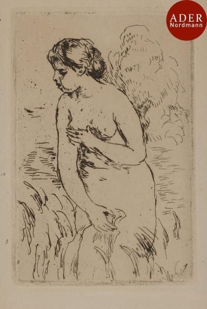 null Pierre-Auguste Renoir (1841-1917)
 Baigneuse debout à mi-jambes. 1910. Eau-forte....