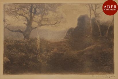 null Eugène Viala (1859-1913)
 Paysage d’hiver. Eau-forte. 301 x 197. Impression...