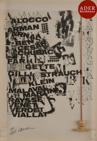 null Arman (Armand Fernandez, dit) (1928-2005)
 École de Nice I. 1967. Lithographie...