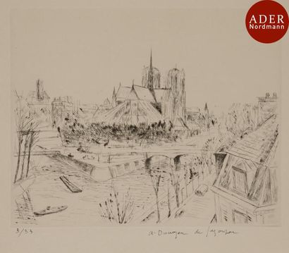 null André Dunoyer de Segonzac (1884-1974)
 La Cité de Paris vue du quai de la Tournelle....