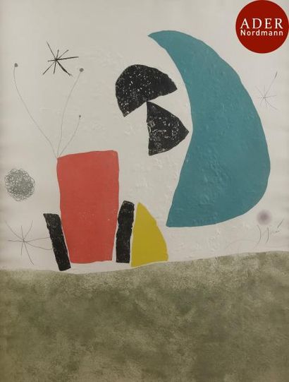 null Joan Miró (1893-1983)
 Composition. Pl. 8 pour la suite Espriu – Miró (poèmes...