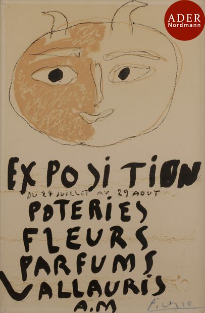null Pablo Picasso (1881-1973)
 Tête de faune. 2e affiche Vallauris. 1948. Lithographie...