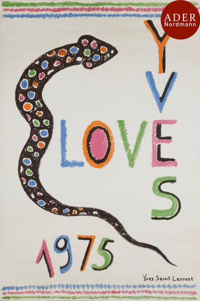null Yves Saint-Laurent (1936-2008)
 Love. Affiches. 1975 et 1976. Lithographie (offset)...