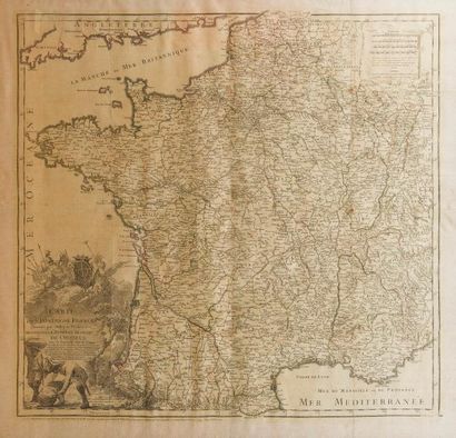 null [CARTE] JAILLOT (Bernard-Antoine).
Carte des Postes de France, dressée par Ordre...