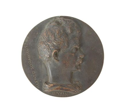 null DAVID D’ANGERS (Pierre-Jean).
Alfred Johannot
Médaillon en bronze, daté 1831
Diamètre...