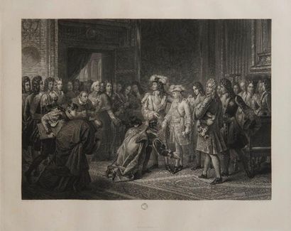 null GÉRARD (François).
Louis XIV présentant Philippe V aux ambassadeurs d’Espagne,...