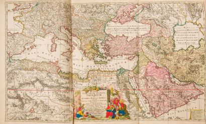 null ATLAS.
[Atlas composite].
In-folio, 527 x 343. Vélin rigide, dos lisse (reliure...