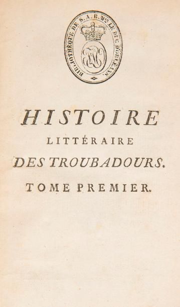 null LA CURNE DE SAINTE-PALAYE (Jean-Baptiste de).
Histoire littéraire des troubadours,...