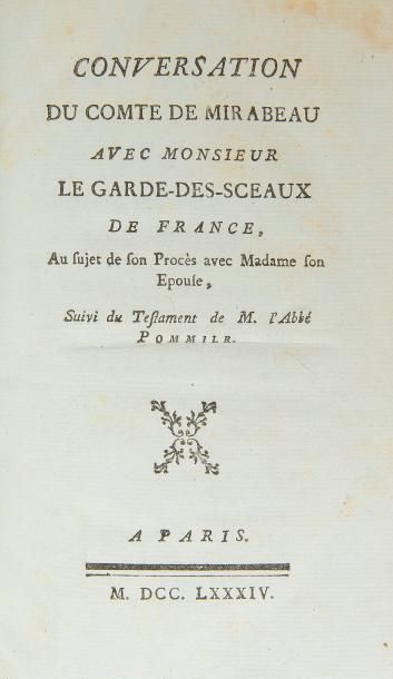 null MIRABEAU (Honoré-Gabriel Riqueti, comte de).
Ensemble de 20 ouvrages de Mirabeau,...