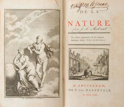 null ROBINET (Jean-Baptiste-René).
De la nature.
Amsterdam : E. van Harrevelt, 1761-1766....