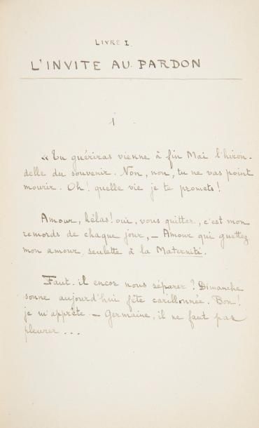 null Paul FORT. Manuscrit autographe, Hélène en fleur et Charlemagne, 1919 ; un volume...