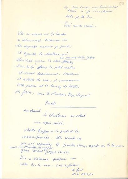  Jean ANOUILH. Manuscrit autographe, [Pattes blanches, 1948] ; 215 feuillets petit...