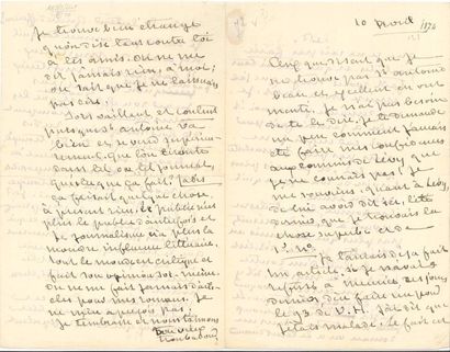 null George SAND. L.A.S. « ton vieux troubadour », [Nohant] 10 avril [1874], à Gustave...