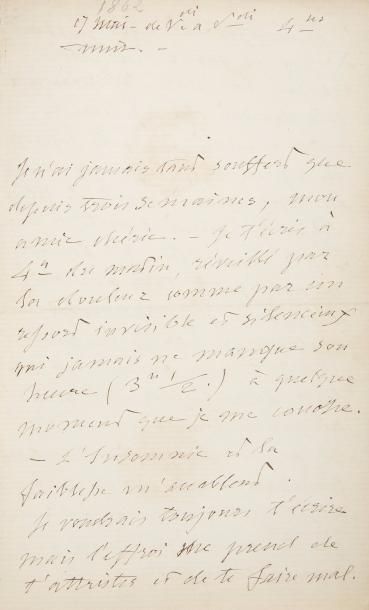 null Alfred de VIGNY. 10 L.A., 1861-1863, à Augusta Bouvard ; 24 pages in-8 montées...