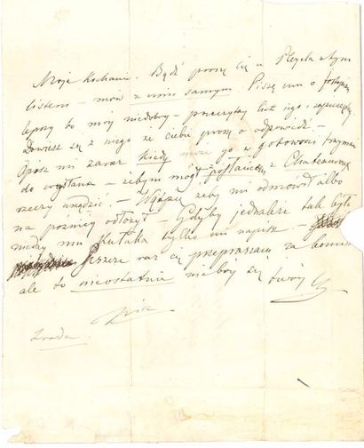 null Frédéric CHOPIN (1810-1849). L.A.S. « Ch », [Nohant 21 juillet 1841], à son...
