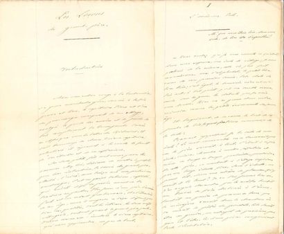 null Jean-Henri FABRE (1823-1915) le grand entomologiste. Manuscrit autographe, Les...